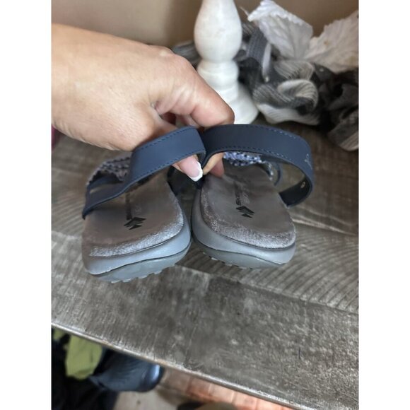 Skechers Reggae Sandals Women Vegan Blue Stretch Comfort Strappy Shoes Size 9 - Picture 3 of 4